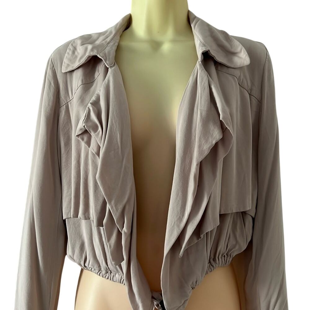BB Dakota Beige Rayon Cropped Jacket Women’s Size Small Lined
